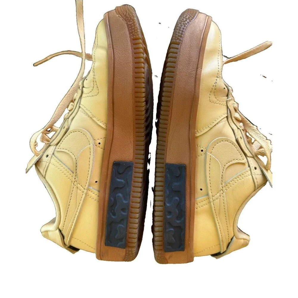 Nike Air Force 1 Fontanka Sesame Gum Brown Leather Sneakers Women's 7 DH1290-201